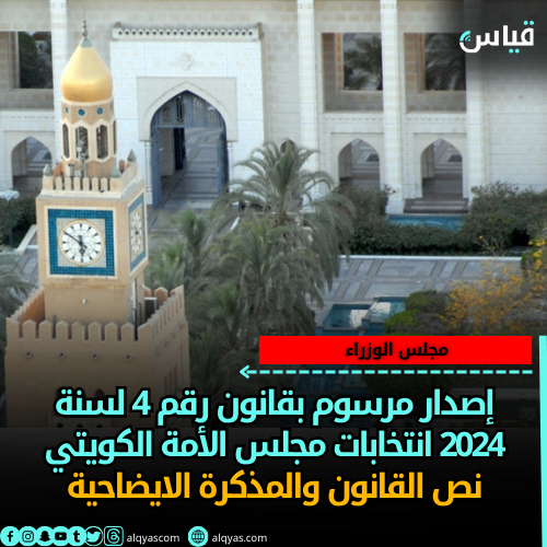 نص مرسوم بقانون رقم 4 لسنة 2024 في شأن انتخابات أعضاء مجلس الأمة ومذكرته التوضيحية - نحو انتخابات أكثر نزاهة
